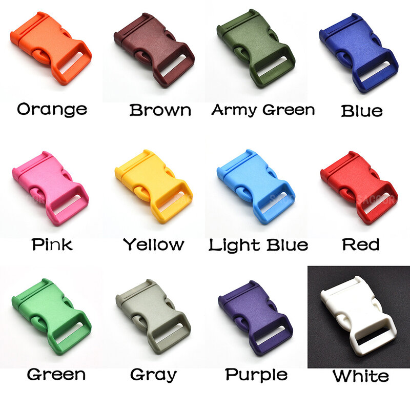 1 pcs/pack 1"(25mm) Colorful Contoured Side Release Buckles For Paracord Bracelet 12 Colors
