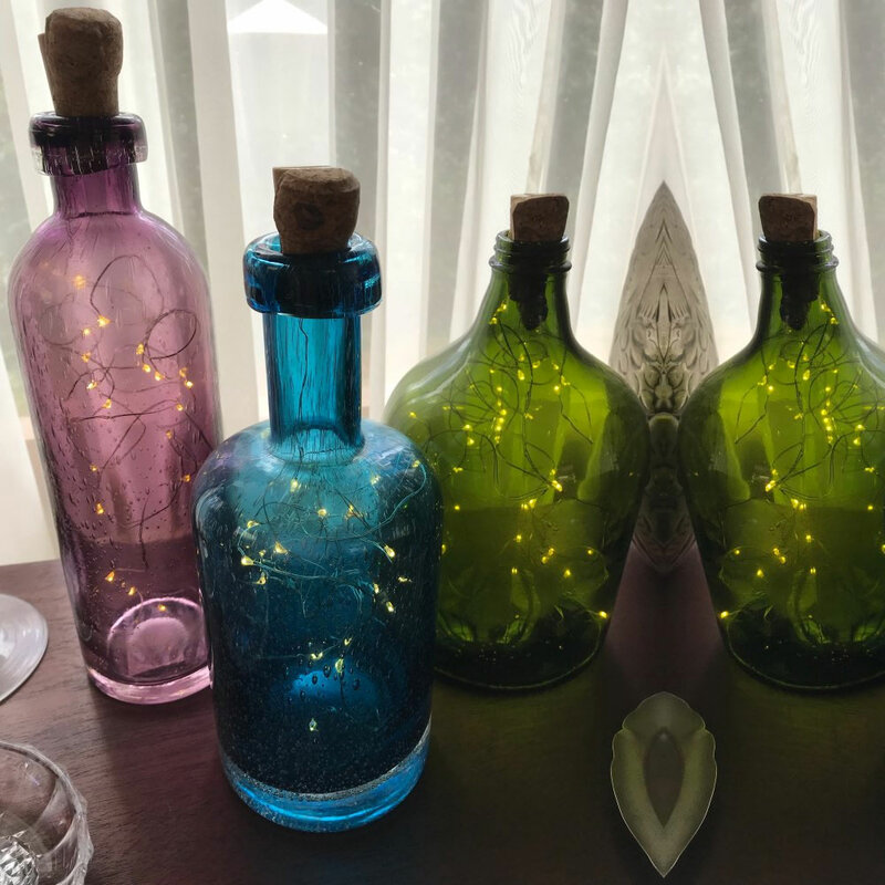Guirlande lumineuse LED en forme de bouchon de bouteille de vin, 1M 10LED 2M 20LED en verre, lampe de décoration de fête de noël