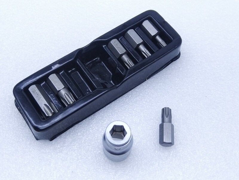 Juego de puntas de destornillador con manga de conversión de 3/8 "para Spline Torx Hex RIBE L30mm S2, nuevo, 7 piezas por juego, 1/2", 10mm