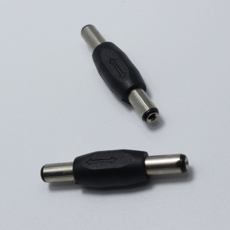 2pcs 5.5*2.1 mm / 5.5x2.1mm DC Power Plug Connector male to male Panel Mounting Plugs Adaptor