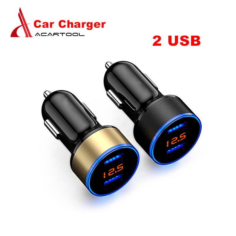 1PC!!!2 USB Car Charger Adapter 5V 3.1A Digital LED Voltage/Current Display Auto Quick Charge for Phone/PAD Free Shipping