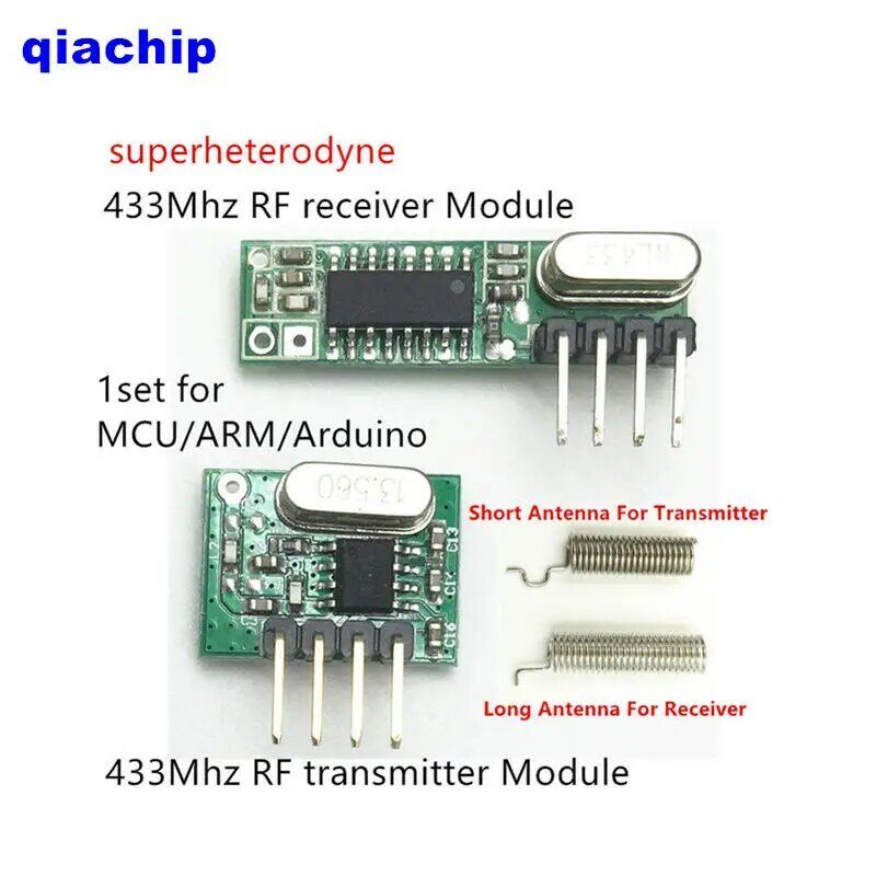 1 set modulo RF 433 Mhz superheterodyne ricevitore e trasmettitore kit con antenna Per Arduino uno kit Fai Da Te 433 mhz Remote controllo