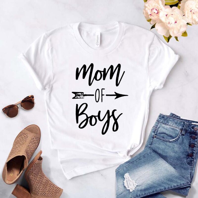 Mãe de meninos camiseta para as mulheres, casual, engraçado, estilo hipster, para meninas, navio livre, na-237