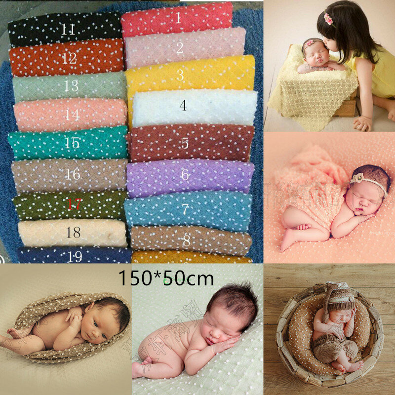 150*50 см трикотажный шар ткань горох ткань Новорожденный ребенок фотография фон новорожденный шарф