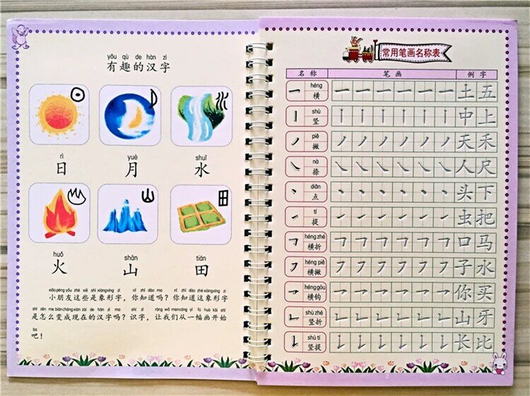 Nuovo colpo di un carattere cinese/ordine di colpi studentesse scanalatura calligrafia regolare calligrafia pratica calligrafia per bambini