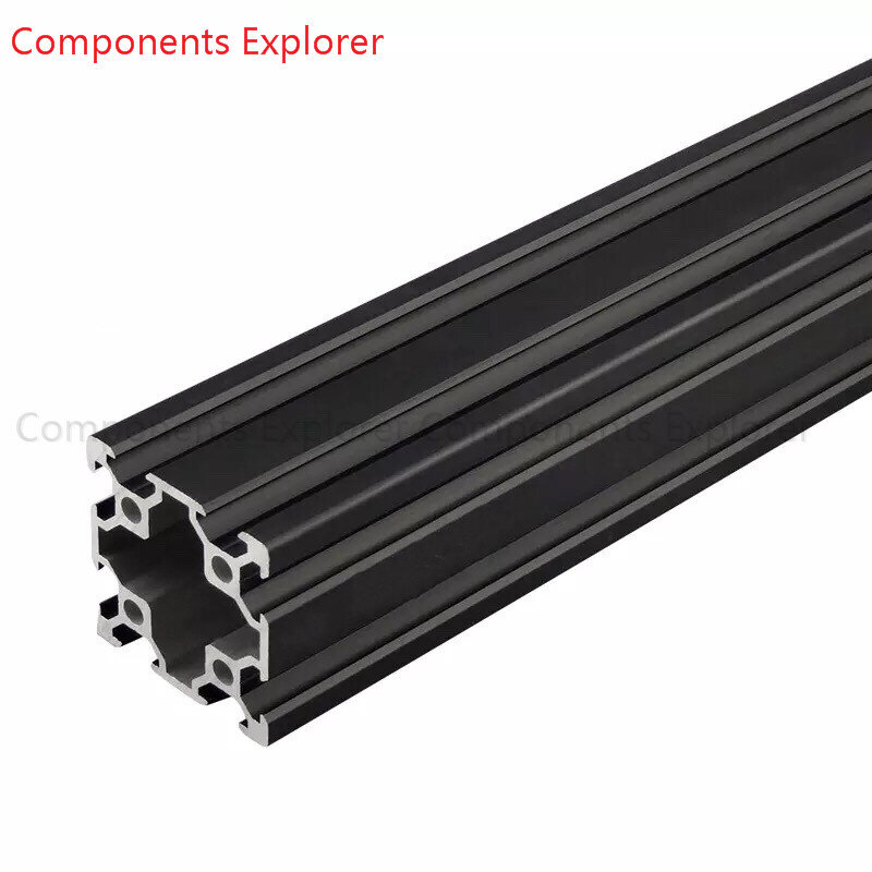Corte arbitrário 1000mm 4040 v, ranhura dupla perfil de extrusão de alumínio preto, cor preta.