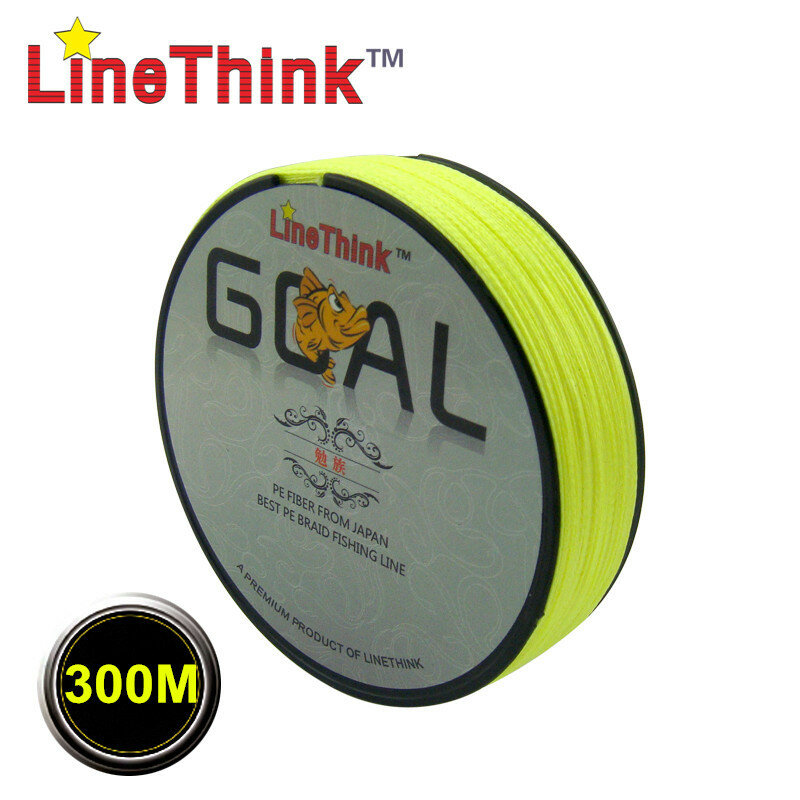 LineThink-sedal de pesca trenzado GOAL, multifilamento japonés PE 4X, 300M, 6LB-100LB