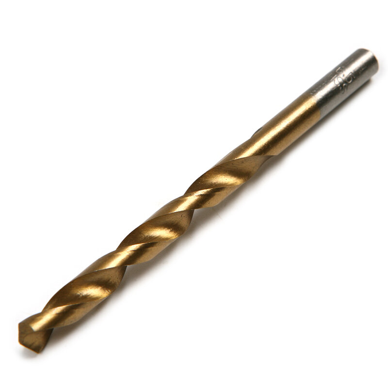 6PCS Titan Beschichtet HSS Twist Drill Bit Gerade Schaft Verlängerung Holzbearbeitung Metall Loch Cutter Core Bohren Werkzeuge 3,5mm