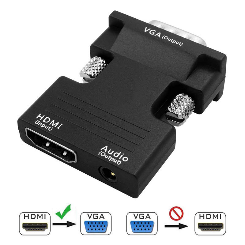 HD 1080P HDMI to VGA Adapter Digital To Analog Audio Video Converter Cable for Computer PC Laptop TV Box Projector Video Graphic