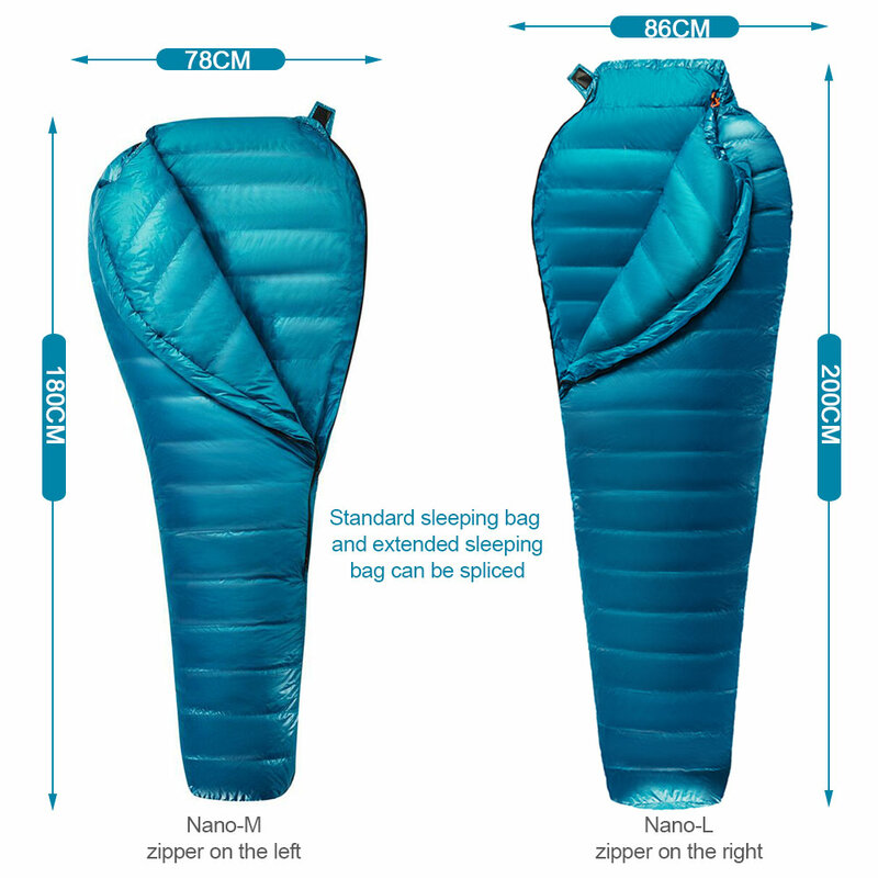 Aegismax M2 Baru Upgrade Ultralight Mummy 95% White Goose Down Sleeping Bag Outdoor Camping Hiking Sepenuhnya Lapisan Struktur