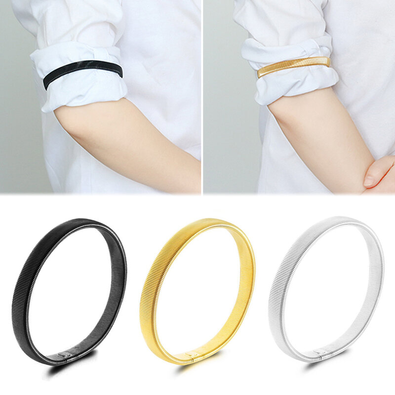 1 para elastyczna elastyczna elastyczna metalowa koszulka rękaw podwiązki opaski na ramię