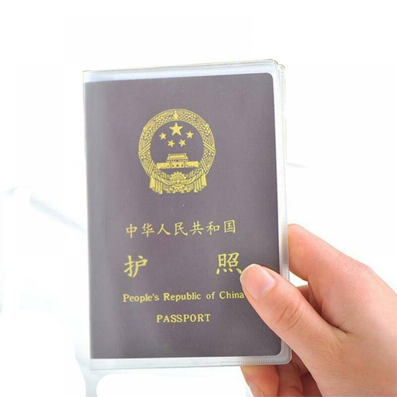 New Travel Utility ง่าย Passport ID Card Holder Clear Frosted Case Protector ผิว PVC ธุรกิจผู้ถือบัตรเครดิต