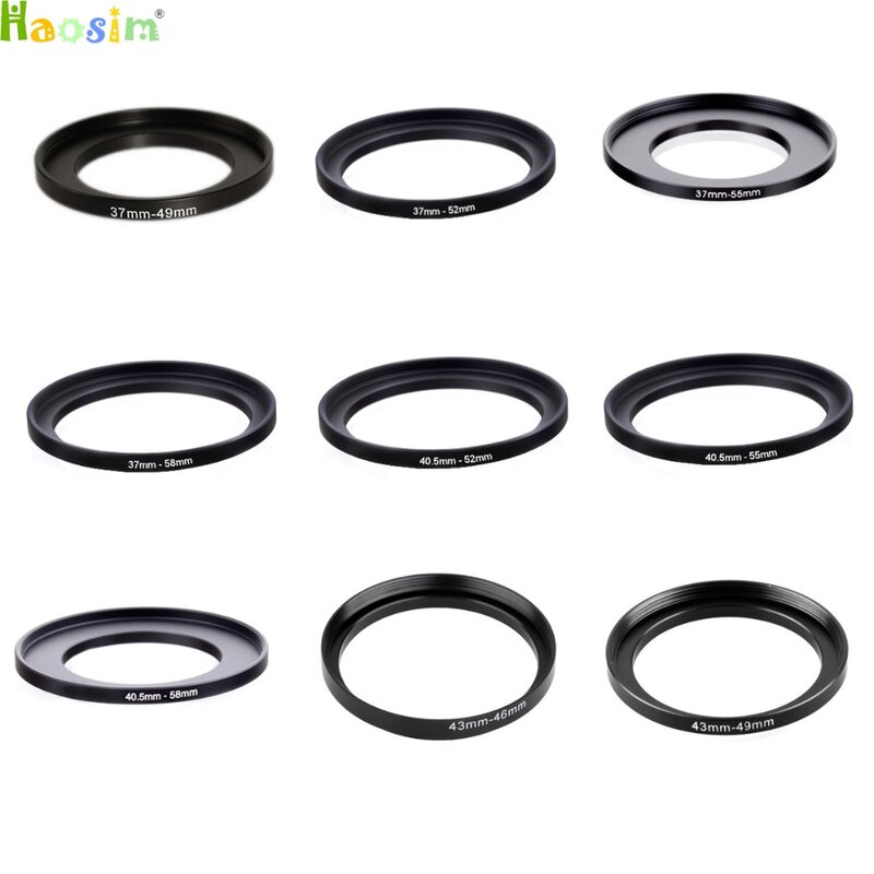 37-46 37-49 37-52 37-55 37-58 40,5-52 40,5-55 40,5-58 43-46 43-49mm Metall Step Up Ringe Lens Adapter Filter