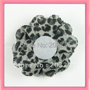 Pengiriman gratis! 24 pcs/lot 3 inch Baru chiffon leopard mesh fabric bunga 5 warna untuk pilihan anda