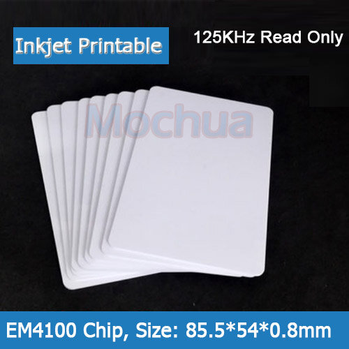 PVC inkjet printable Card with EM4100, M1 for Espon printer, Canon printer