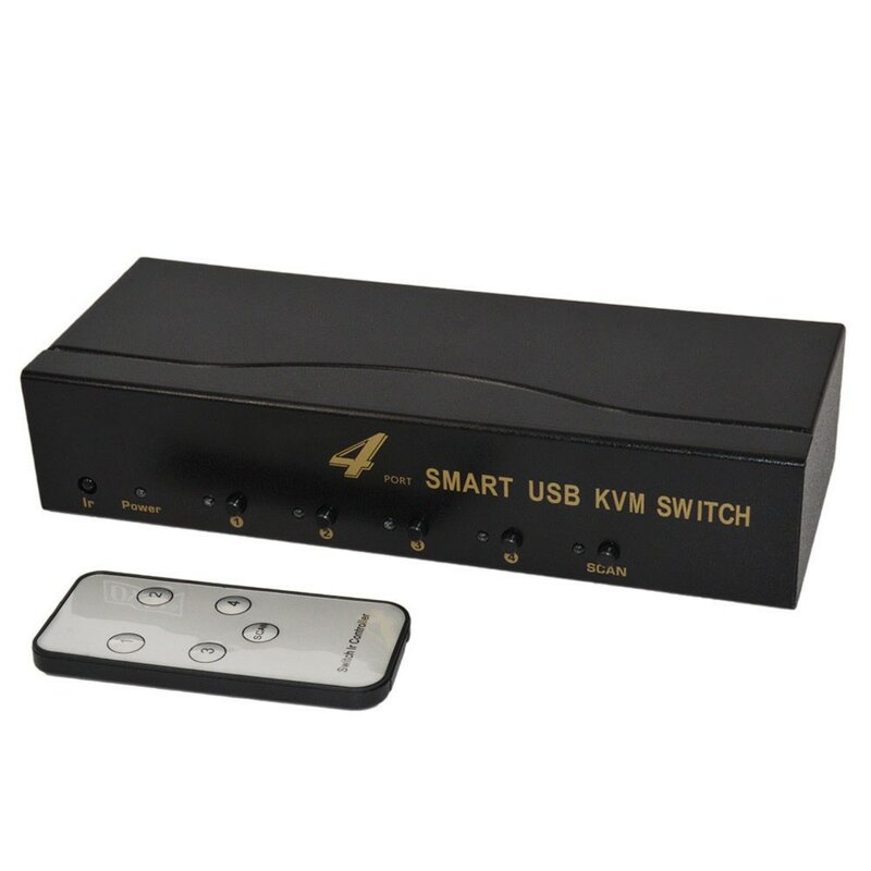4-портовый USB Kvm-переключатель, VGA-разветвитель, адаптер шальтер, Drucker, компьютер версии 4, монитор с кабелем