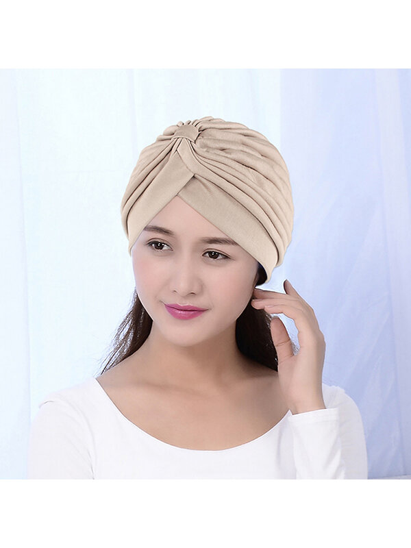 Neue Mode Frauen Stretch Modal Baumwolle Turban Dome Kappe Headwear für Chemo Twist Hijab Kopf Schals Damen Bonnet Cap Turbante