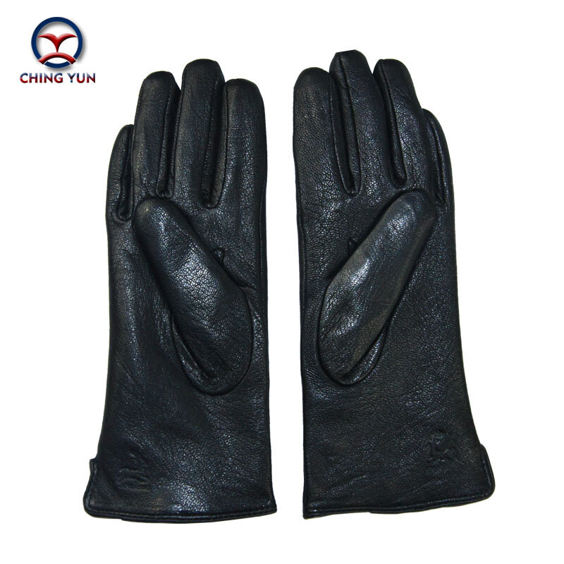2017 nowe czarne zagęścić łuk skórzane rękawiczki damskie oryginalne skórzane rękawiczki zimowe jesienne damskie moda marka ciepła skórzana fv04