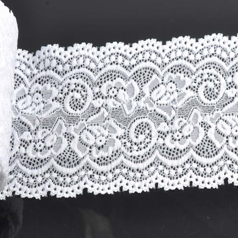 10cm breite weiß Springy Spitze Stoff Trim Band Bekleidungs Zubehör für hochzeit dekoration 2 hof/lot DIY CP0344