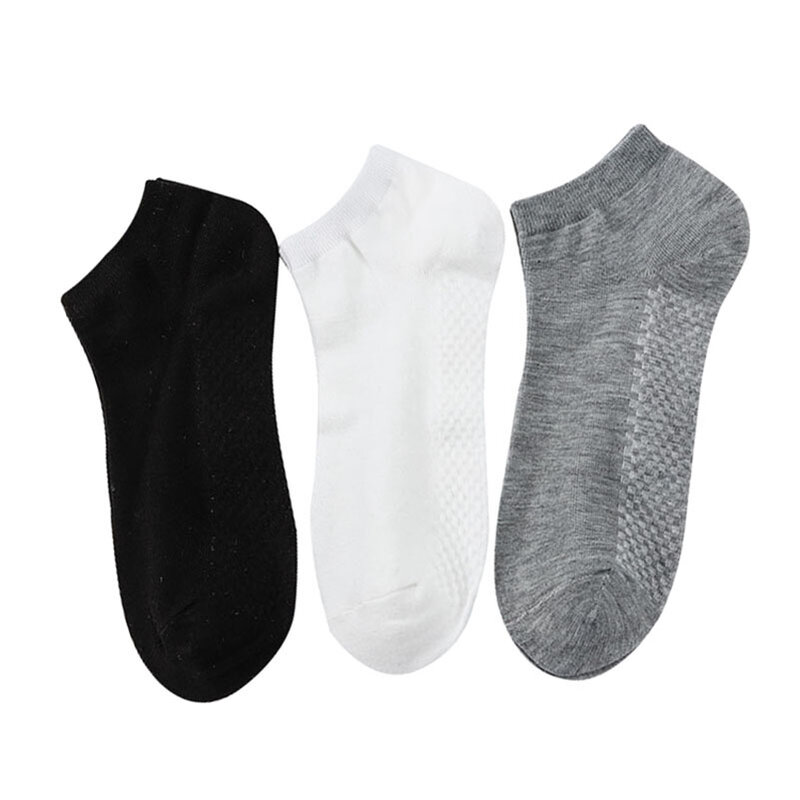 Носки мужские Нескользящие, дезодорирующие, впитывающие пот, черные, белые, серые, 5 пар/комплект