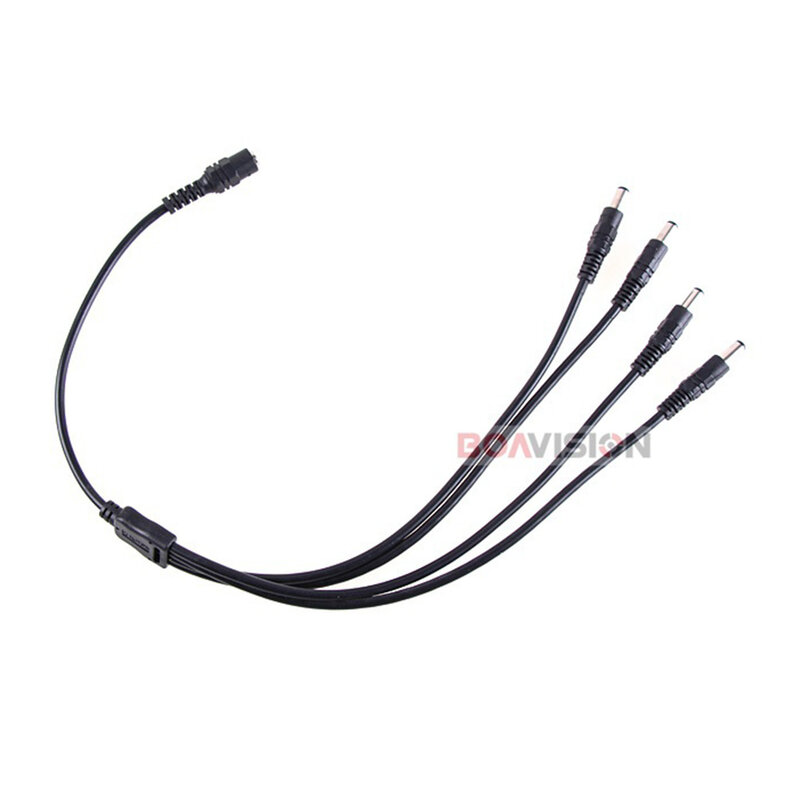 Rozdzielacz 4 w 1 5.5x2.1mm kabel zasilający do CCTV kamera DVR 1 do 4 zasilanie prądem stałym 4-portowa przejściówka rozgałęziająca kabel z przejściówką