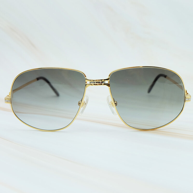 Luksusowe męskie okulary metalowe marka projektant Carter okulary 2018 Vintage okulary mężczyźni rama ponadgabarytowych okulary wysokiej jakości
