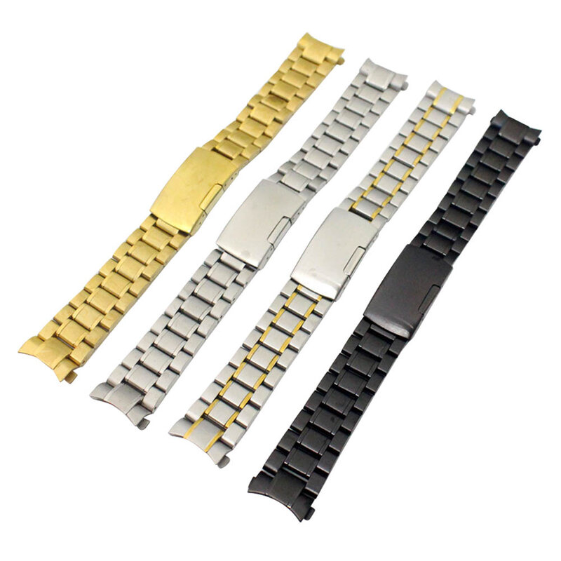 18/19/20/22mm Men Watchband Stainless Steel Solid Links Arc Degree Watch Strap Bracelet TT@88
