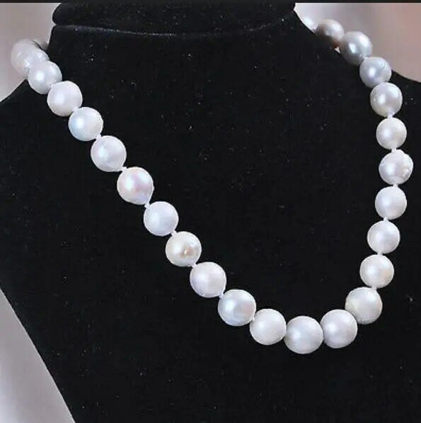 7-8mm Echte Natürliche South Klassischen Barocken Weiß Akoya Perlenkette 18"