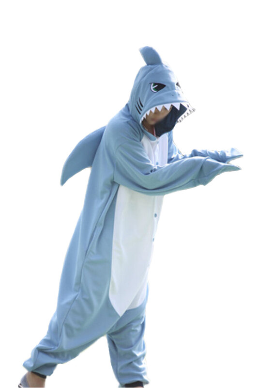 Nowa piżama w zwierzątka kostiumy damskie nowy rekin mężczyźni piżamy kostiumy Cartoon Sleepsuit bielizna nocna