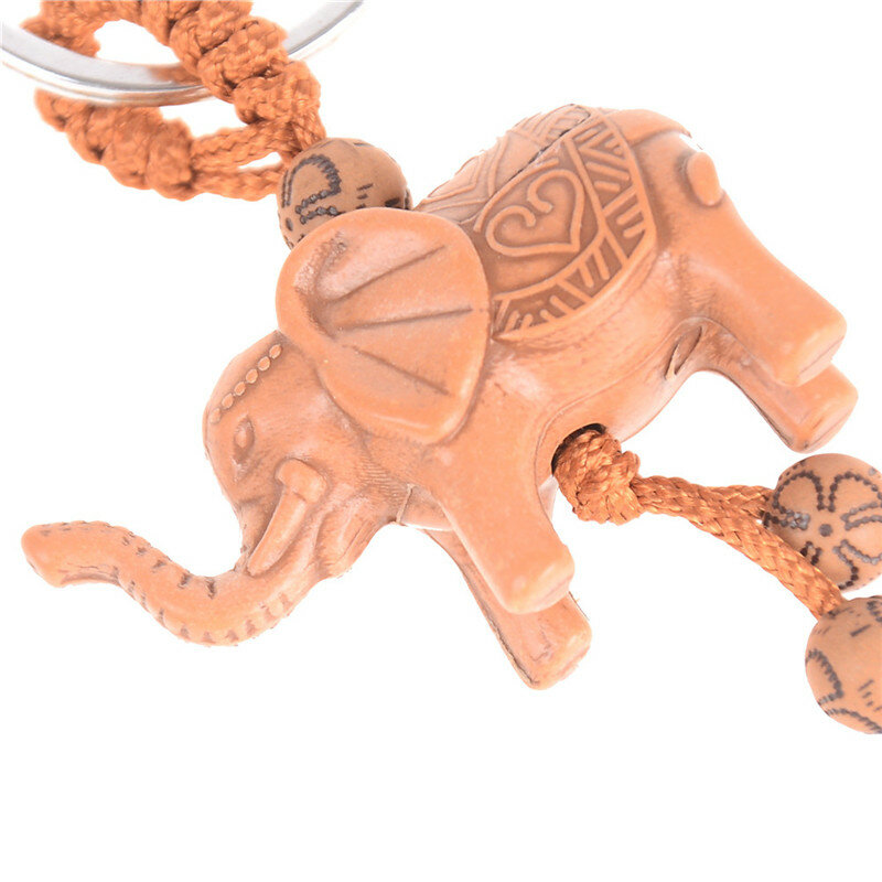Glück Feng Shui Holz Elefanten Carving Holz Anhänger tasche Geschnitzte Natürliche Dekoration Dekoration Geschenk