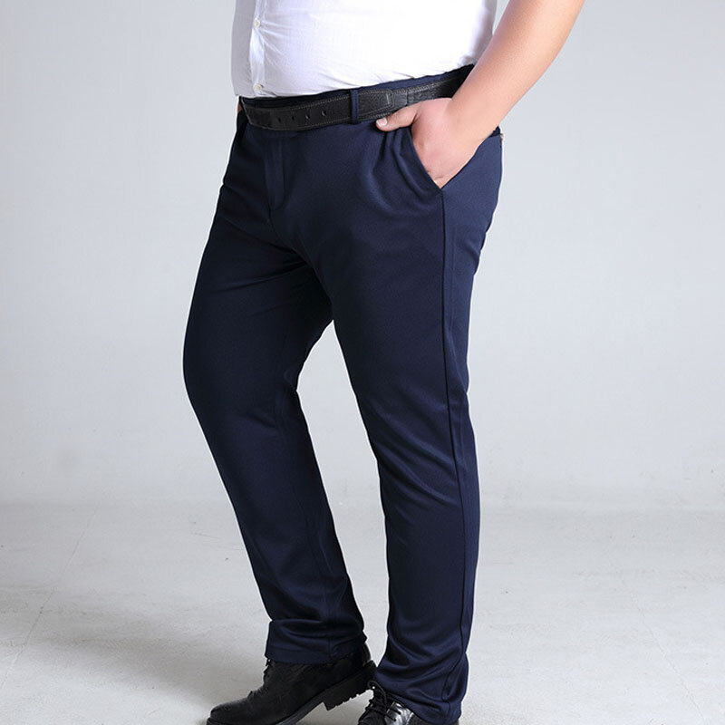 MFERLIER wiosna lato męskie spodnie 5XL 6XL 7XL 8XL 9XL 10XL talia 138cm Plus rozmiar elastyczny 145kg spodnie w dużym rozmiarze