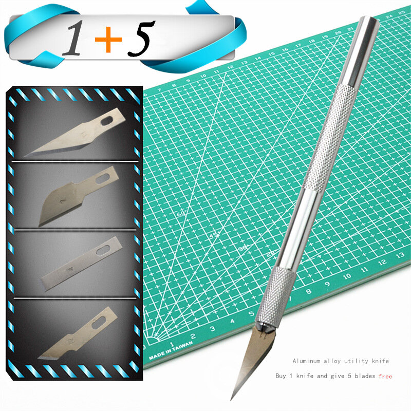 조각 칼 또는 나무 조각 도구, 과일 공예 조각 유틸리티 나이프, DIY 절단 문구 도구, 5 개 블레이드