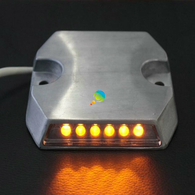 Factory direct price die-casting aluminum road marker green LED wired road stud sale