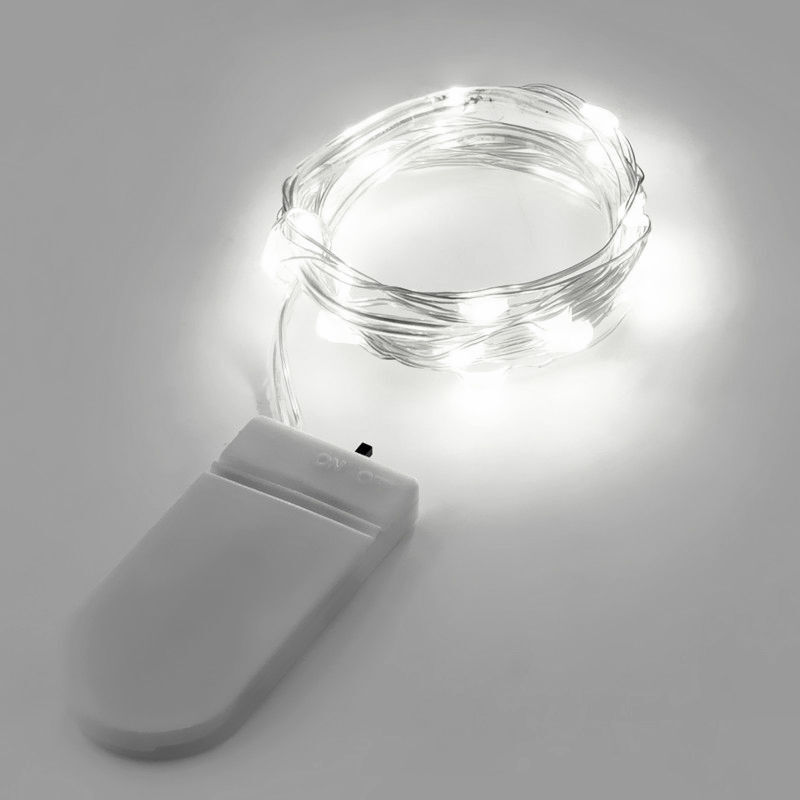 Сказочная светодиодная гирлянда из серебристой проволоки, 2 м, 20 светодиодов