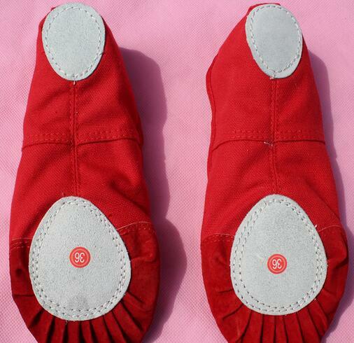 Sepatu sandal balet wanita, 5 warna, sepatu dansa balet, Zapatillas, Sol terpisah, sepatu latihan merah