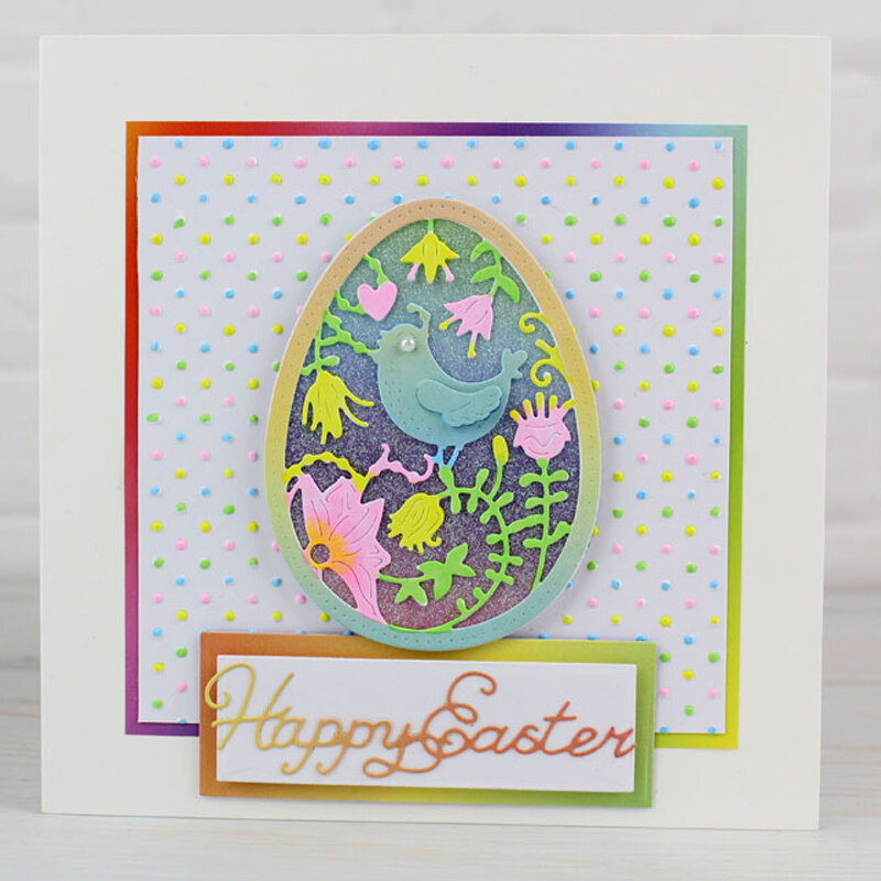 Plantilla troquelada con palabras "Feliz Pascua", tarjeta de papel en relieve, para hacer fotos, bricolaje, decoración hecha a mano