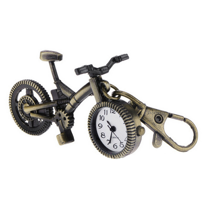 ユニセックス男性女性アンティークブロンズ自転車バイク形状クォーツ懐中時計ギフト