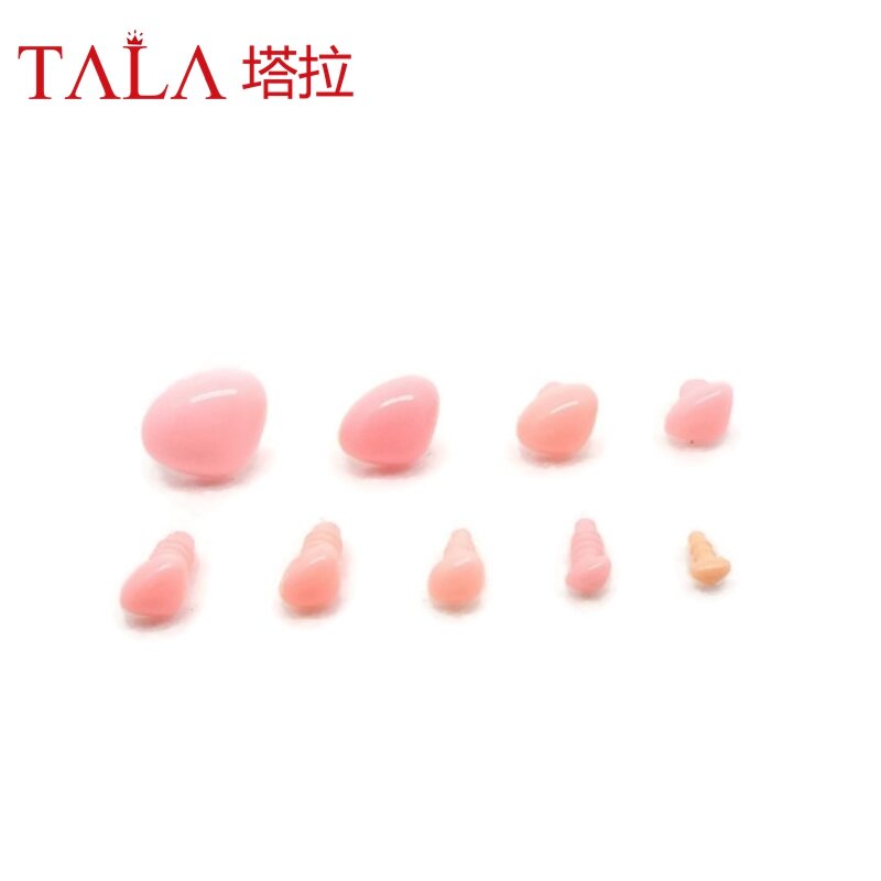 Nariz triangular de seguridad rosa para oso de peluche, accesorios para muñecas DIY, 4,5mm/6mm/7mm/8mm/9mm/10mm/12mm/15mm/18mm