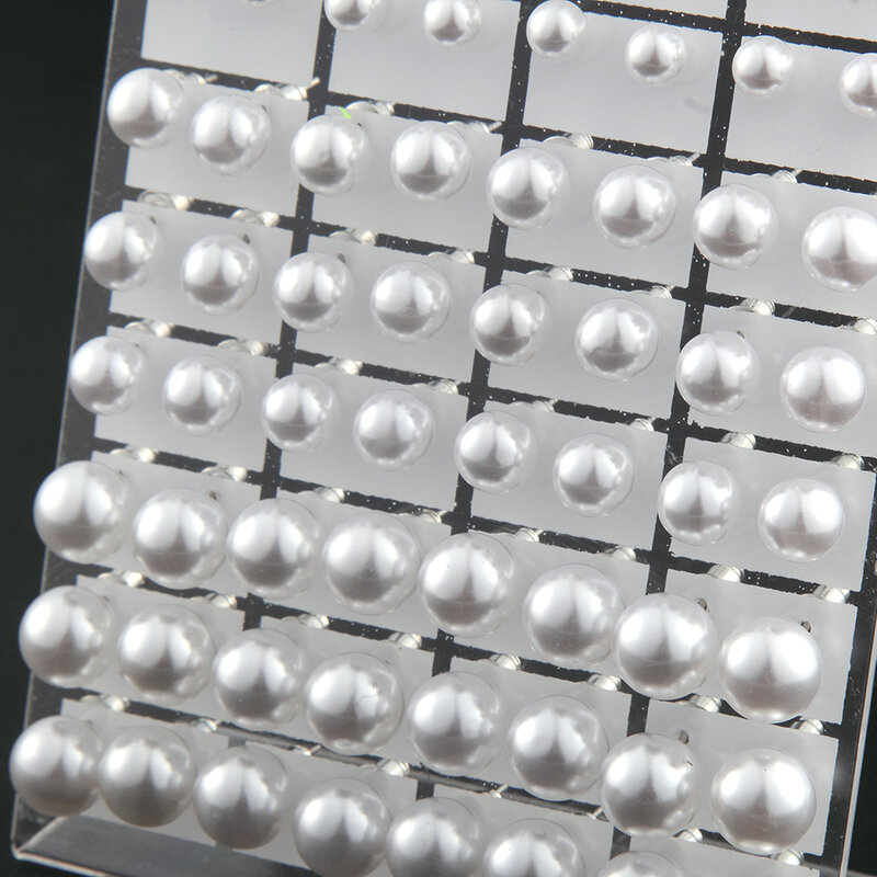 36 Pairs One Set 6 8 10mm Bead White Round Imitation Pearls Earrings Stud with Stainless Steel Earring Stick Jewelry