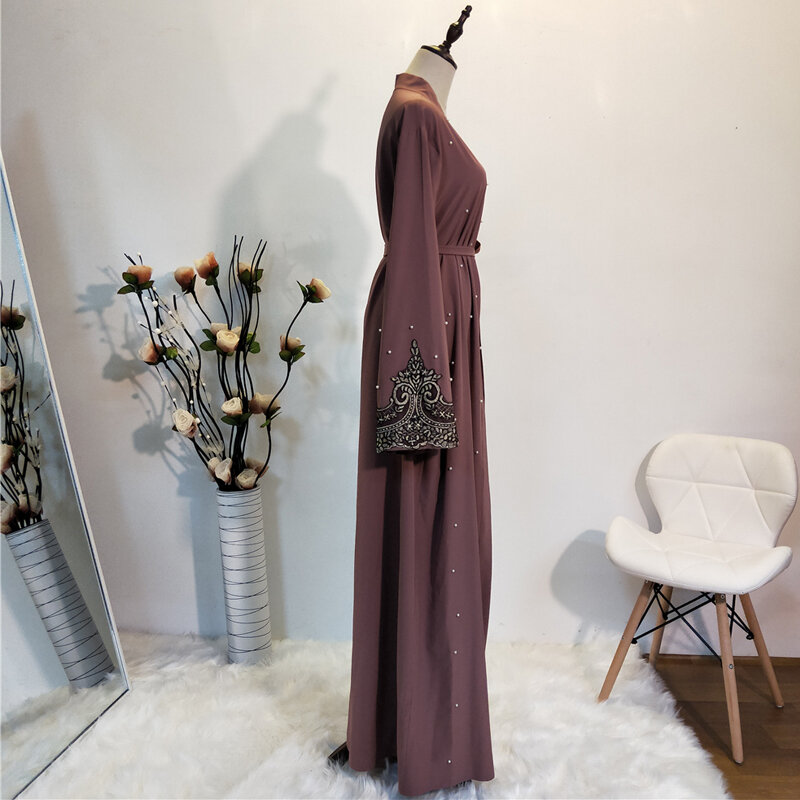 Caftán Abaya Kimono de Dubái para mujer, cárdigan musulmán, vestido de Hijab, bata para mujer, caftán marroquí, ropa islámica de catar