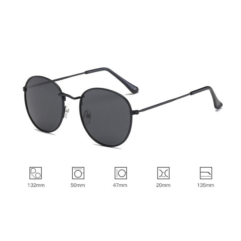 LeonLion-Gafas De Sol polarizadas para hombre y mujer, lentes redondas De diseñador De marca con espejo, 2023, 100%