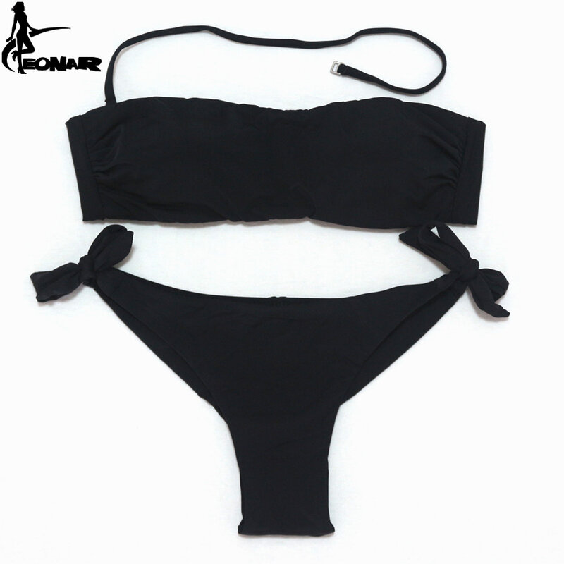 EONAR Bikini 2022 Solide Frauen Badeanzug Brazilian Cut Bottom Bikini Set Push Up Bademode Femme Badeanzüge Sport Strand Tragen