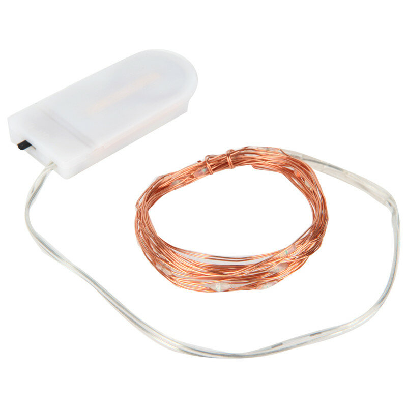 Fghgf-luzes de led por fio de cobre operadas à bateria, fio de fadas, para decoração de casamento, natal, guirlanda, 2m, 20leds, cr2032