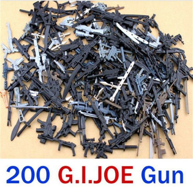 Lote de 200 Uds. G. I. JOE GI Joe armas arma pistola cuchillo traje para 3,75 "escala figura de acción de juguete