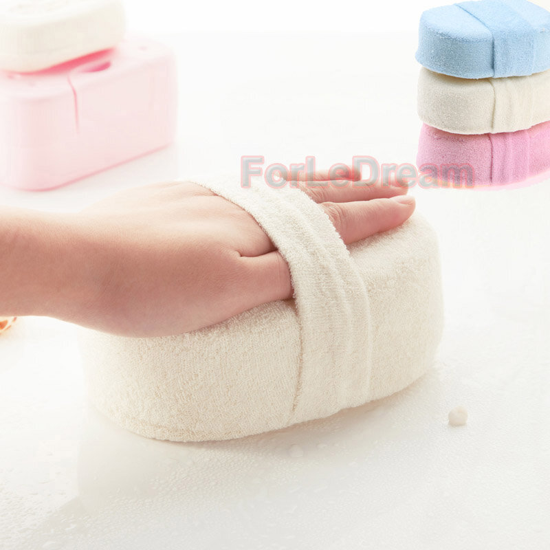 Loofah Spons Mandi Shower Tubuh Cleaning Sarung Tangan Alat Scrubber Pong dan Sikat Pad Horny Remover Kamar Mandi Persediaan Warna Acak