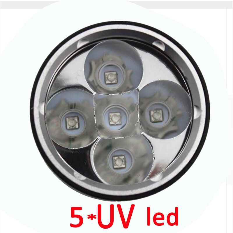 Onderwater 5x Uv Led Zaklamp Ultraviolet Licht Uv Lam Duiken Torch Lamp Voor Zee Zoeken Amber + 2X18650 batterij + Lader
