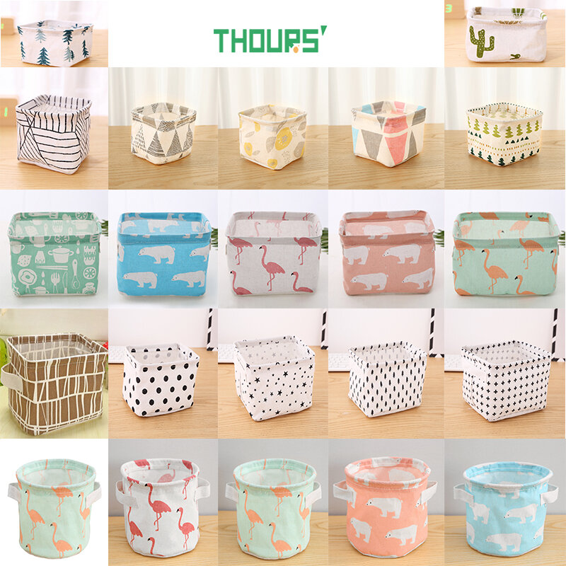 Thours Desktop Storage Basket Sundries Underwear Toys Bax Cosmetics Small Items Finishing Container Makeup Organizer Case