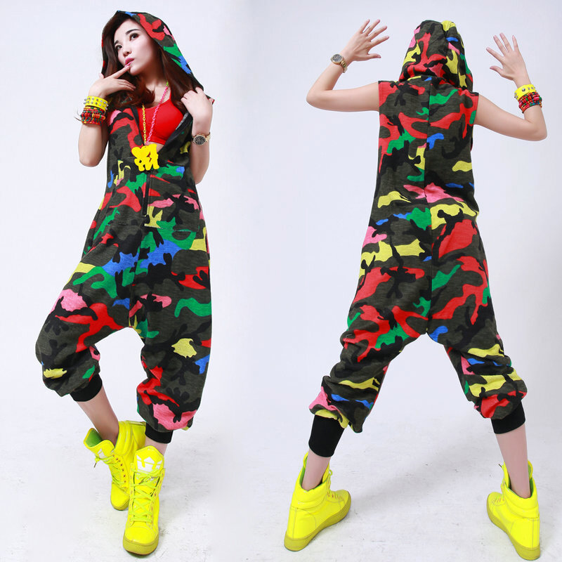 Neue mode Hip Hop Dance Kostüm leistung tragen Europäischen lose leopard harem jazz overall Camouflage einteiligen Hosen