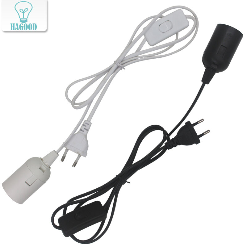 1.8m cordon d'alimentation câble E27 Bases de lampe prise ue/US avec fil de commutation pour pendentif LED ampoule e27 lampe à Suspension support de prise de Suspension