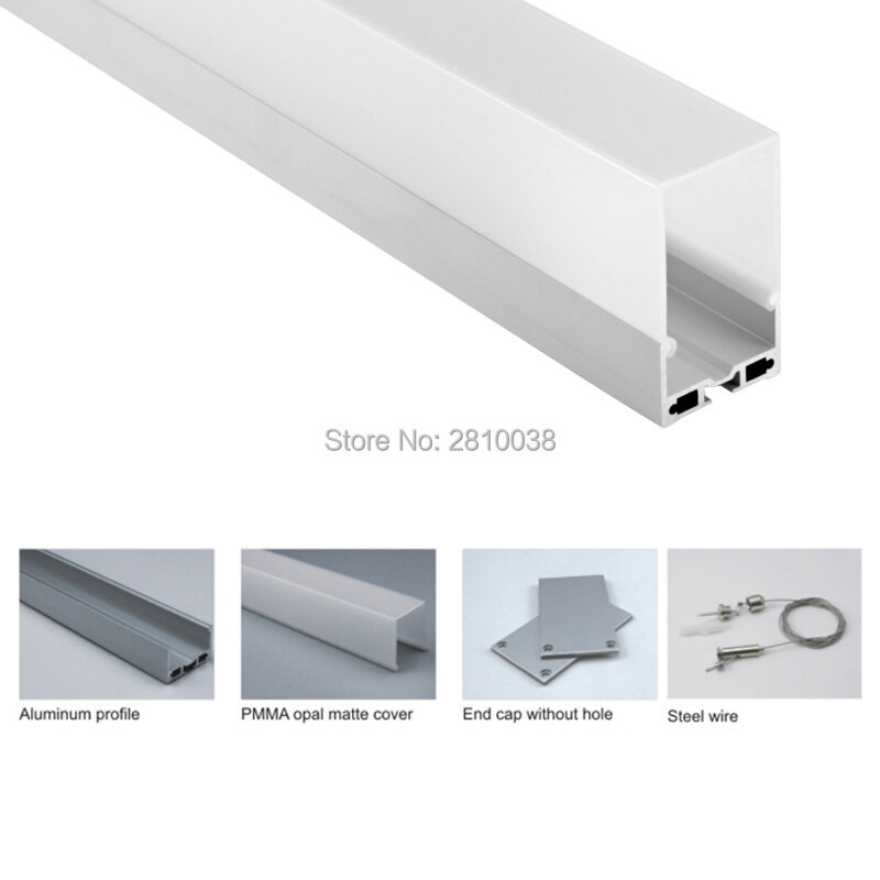 30 X 2M Sets/Lot Office lighting profile aluminium led 40 mm Deep U size led aluminum profile channel for suspension lamp
